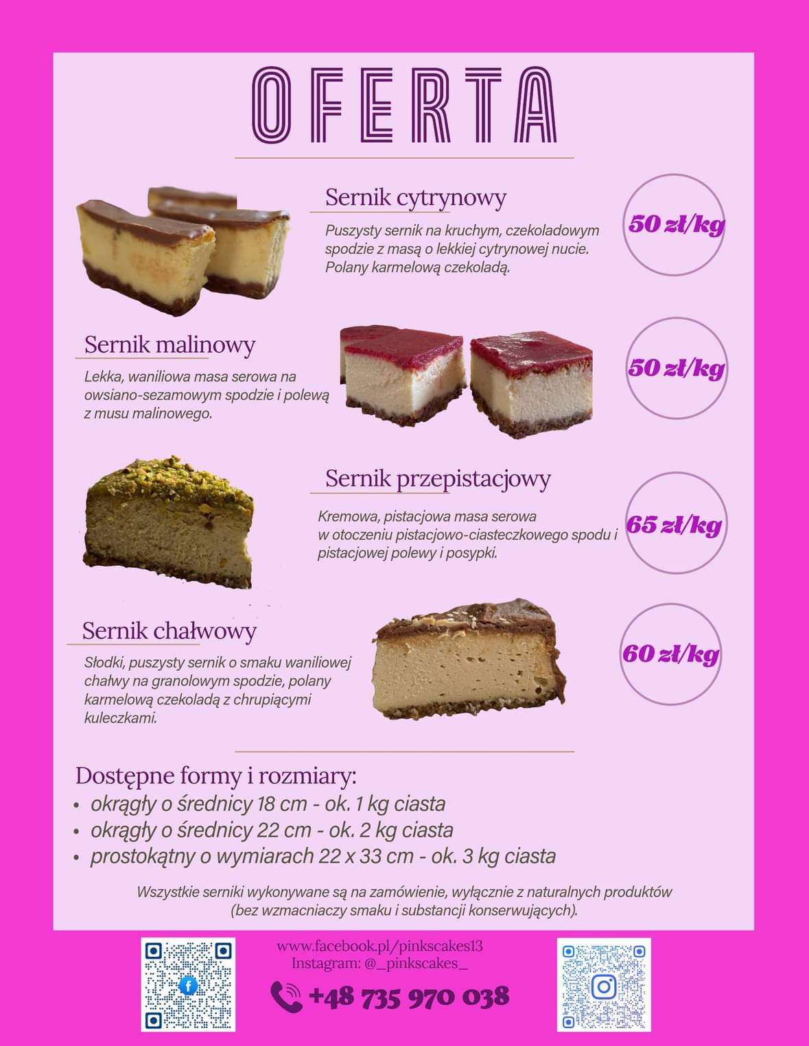 Pink’s Cakes - domowe serniki na zamowienie